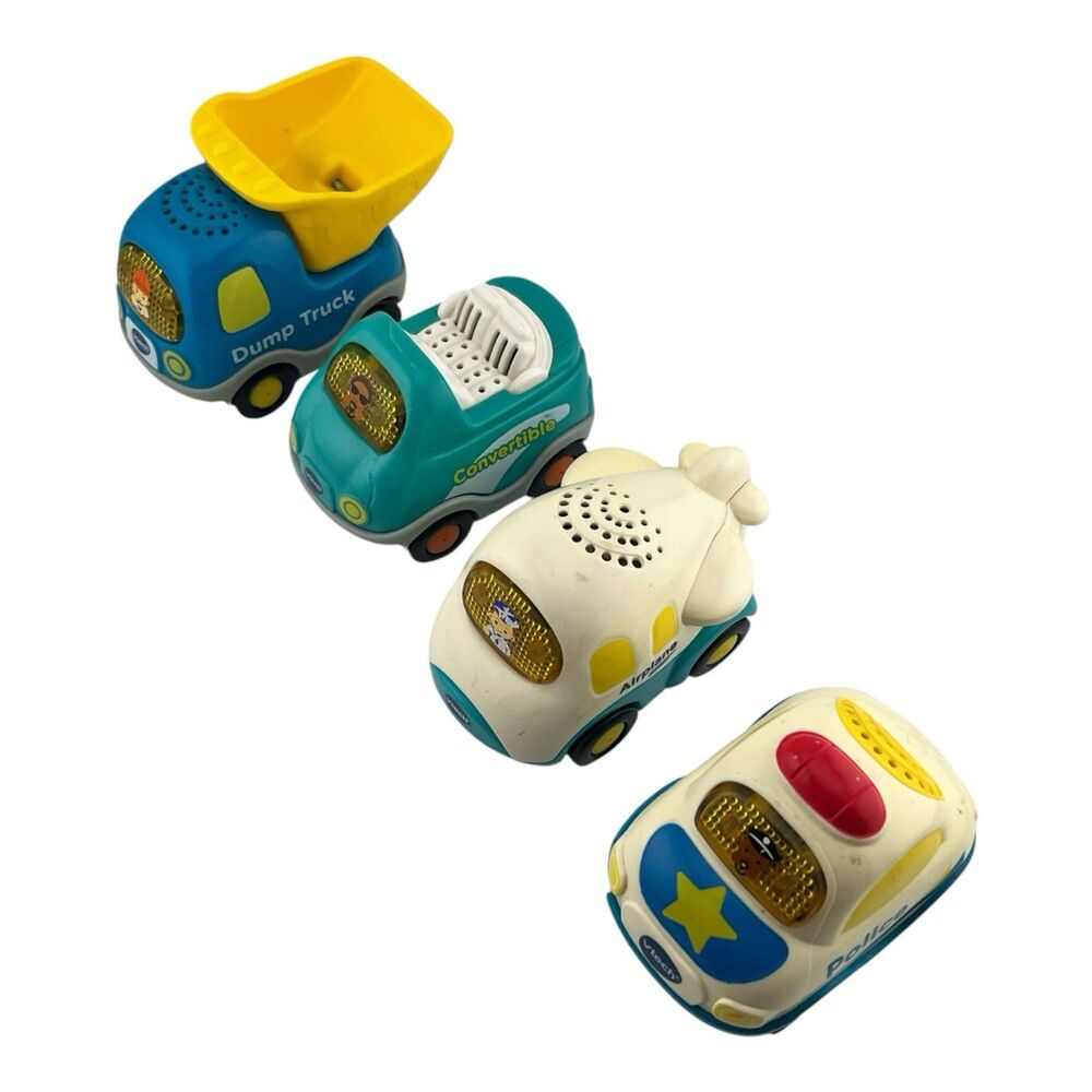 VTech Go Go Smart Wheels Lot of 4 Police  Airplane Convertible Dump Truck